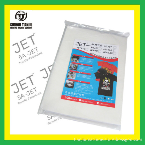 5A JET heat transfer paper for dark t shirt A4/A3